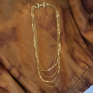 Multi-Strand Vintage Gold Necklace